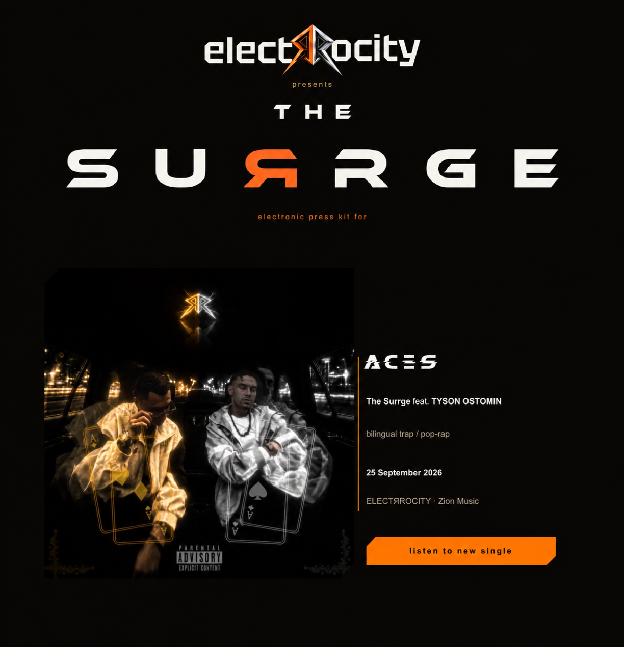 Aces electronic press kit cover